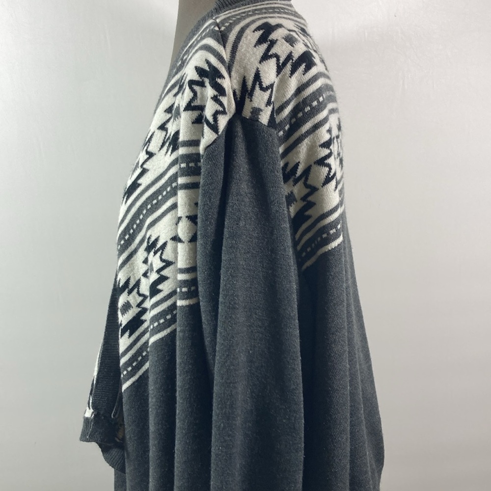 Morgan City Sweater Women Women Size XXL Gray & White Lap Over Front Long Sleeve - Picture 6 of 11